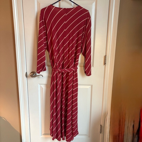 Lane Bryant Red Stripe Wrap Dress - Picture 4 of 11